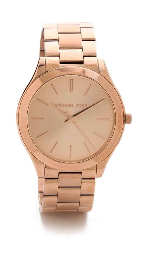 michael kors slim runway rose gold with crystal|Michael Kors runway watch.